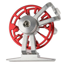 (Red) Ice Fishing Reel Metal Right Hand Fly Fishing Reel Ice Smooth Rock Wheel Reels