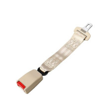 (Beige) 2 Pack Universal Car Seat Belt Extender Adjustable Seat Belt Extension Strap 23cm