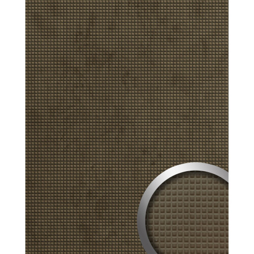 WallFace 22733 SQUARE 2 VELVET Mocha Wall panel textile look matt brown 2,63 m2