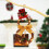 Living And Home Christmas Lighted Snowman with Hat Wreath Front Door Decor 1