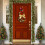 Living And Home Christmas Lighted Snowman with Hat Wreath Front Door Decor 2