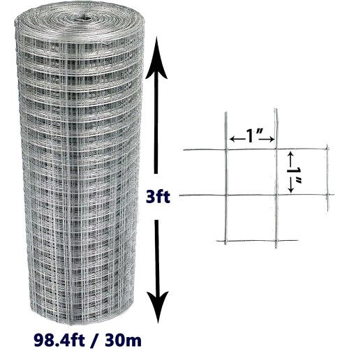 915mm x 30m Galvanised Welded Wire Mesh Roll Poultry Netting for Chicken  Rabbits Run Small Animals Outdoor Garden Farm Decorative Fence on OnBuy