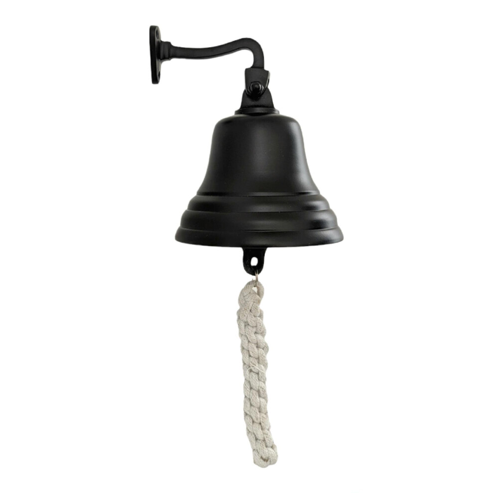 (5 INCH) Last Orders Bell Matte Black Wall Mounted Nautical Themed Ship Marine Boat School Bells