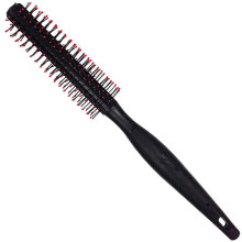 SF Plus 8-Row Hair Straightening Brush - Black & Red, Smooths & Tames Natural Wave & Curl