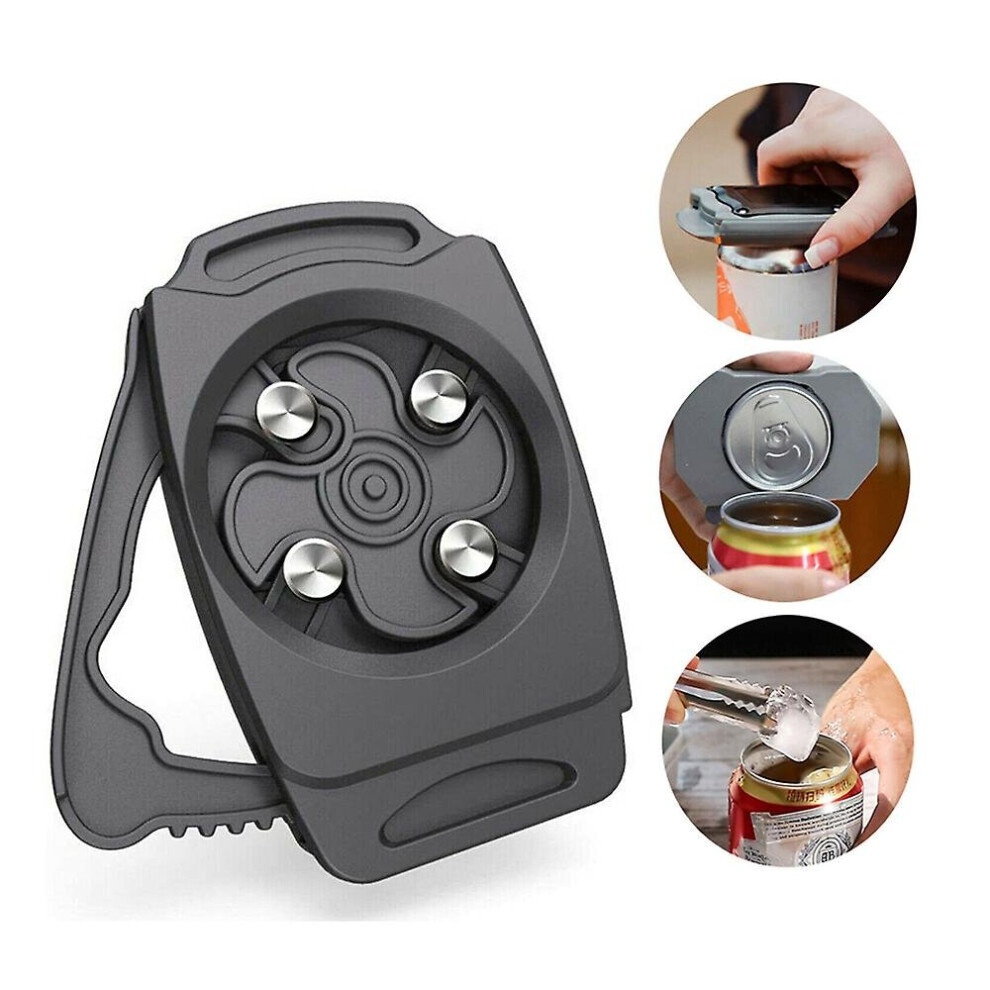 (Black) Can Opener Beer Beverage Jar Opener Soft Edge Can Top Remover Can Cutter Kitchen Bar Tool Black