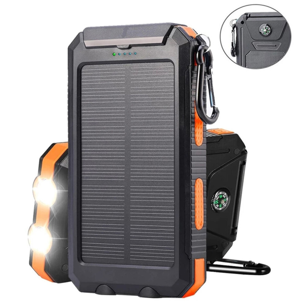 Solar Power Bank, 30000mAh Dual USB Charging Power Bank Pack Camping