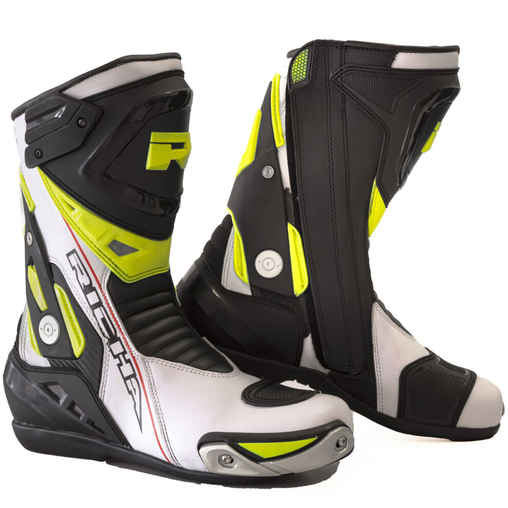 (44) Richa Blade Waterproof Boots White / Black / Fluo Yellow