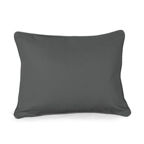 (Grey, 14x20 inch) Rectangular Oblong Cushion Covers Soft Cotton Zippy Piped Edge Cushion Pillowcases