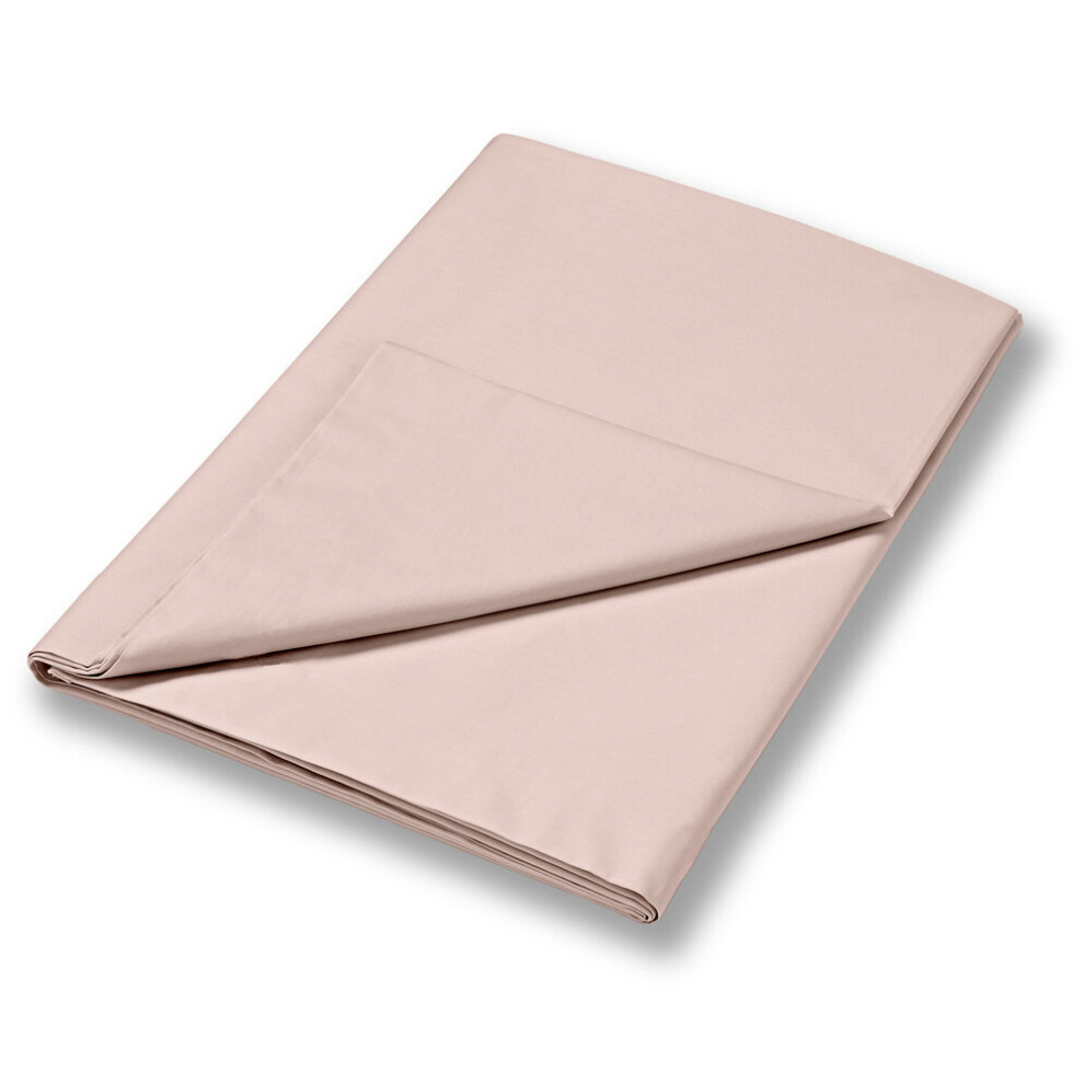 Bianca Pink (Blush, Single) 100% Cotton Sateen 400 Thread Count Flat Sheet