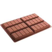 6 Cell 5 Section Silicone Chocolate Mould - Rectangular Mini Bars, Easy-Release, Food-Grade, Oven/Freezer/Microwave Safe, Versatile for Chocolate, Ice