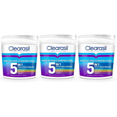 Clearasil - 5-In-1 Ultra Cleansing Pads - 3 x 65 pads each