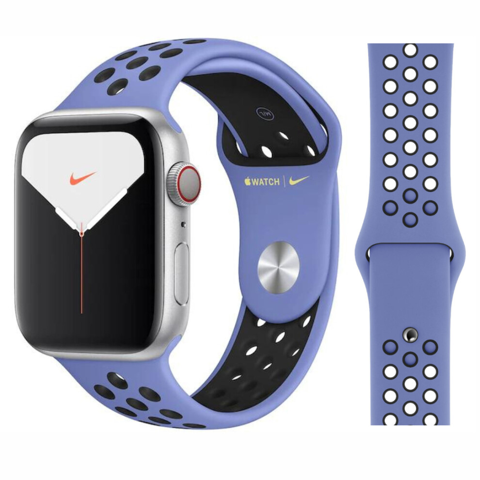 (Royal Pulse/Black) Apple Nike Sport Band Strap (45mm / 44mm / 42mm)