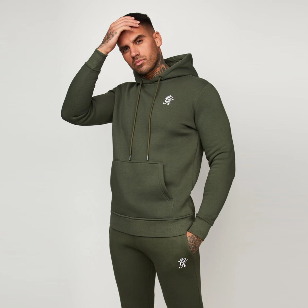 ym King Basis Mens Tracksuit Green XL Gym King Mens Tracksuit Slim Fit Overhead Hoodie Open Hem Joggers Bottoms