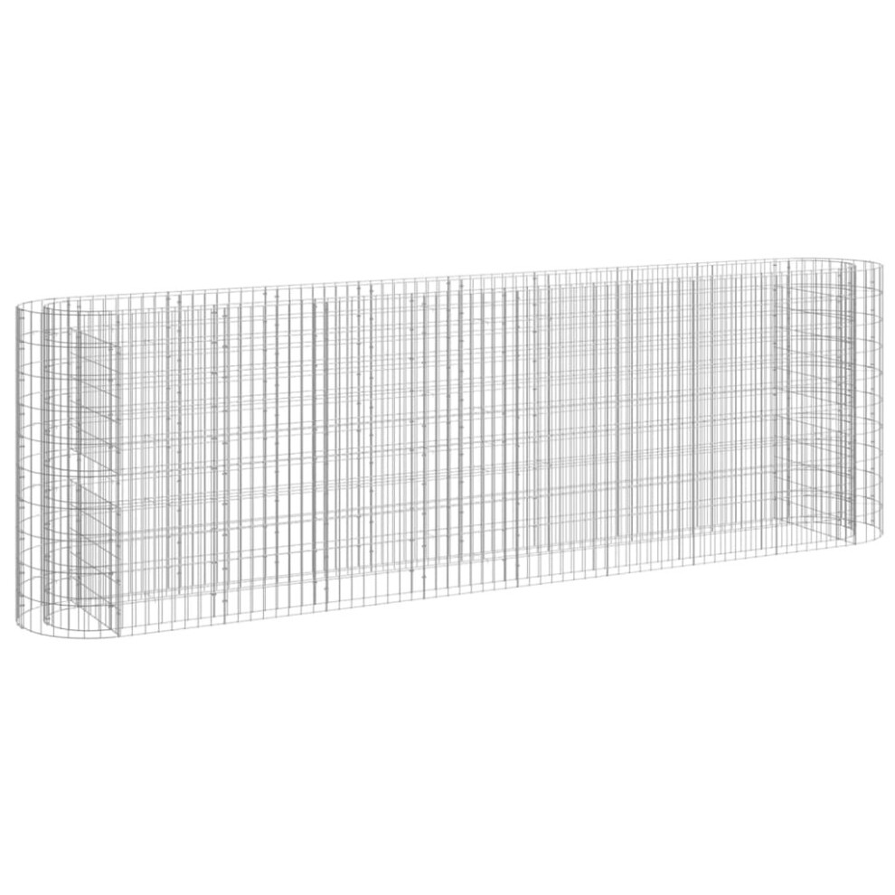 Vidaxl (330 X 50 X 100 Cm) Gabion Raised Bed Galvanised Iron Gabion Basket Flower Bed Multi Sizes