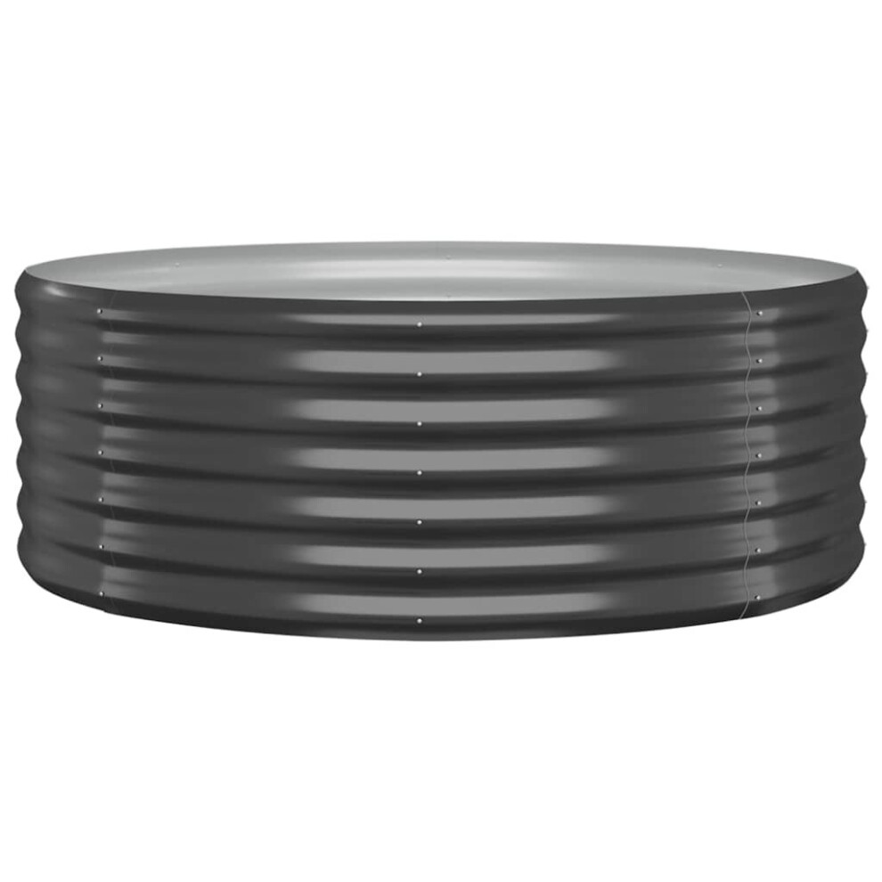 Vidaxl (, 100 X 100 X 36 Cm) Garden Planter Patio Flower Pot Raised Garden Bed Powder-Coated Steel Anthracite