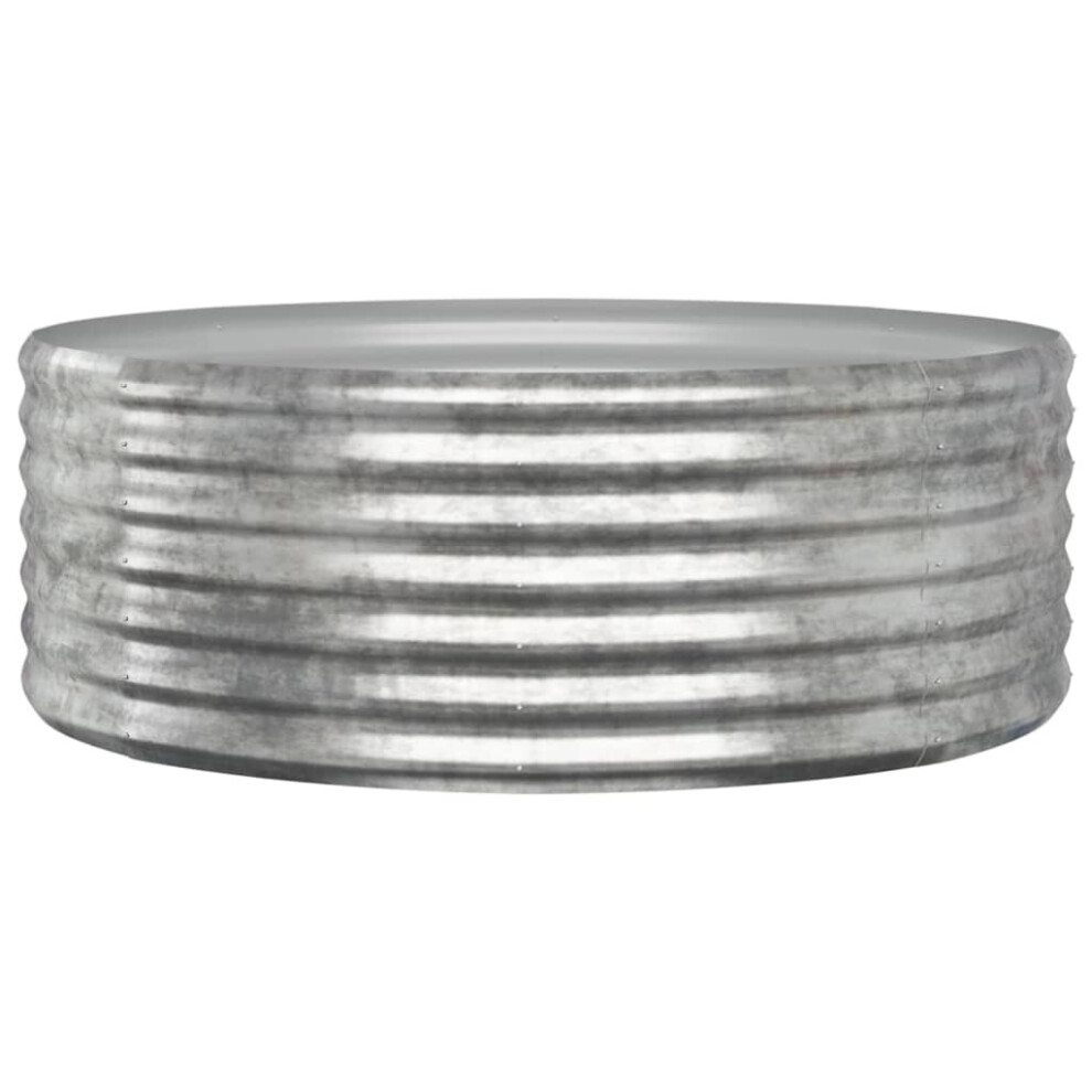 vidaXL Raised Garden Bed - Steel - 100x100x36 cm - Silver - Image 3