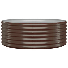 (brown, 100 x 100 x 36 cm) vidaXL Garden Planter Patio Flower Pot Raised Garden Bed Powder-coated Steel