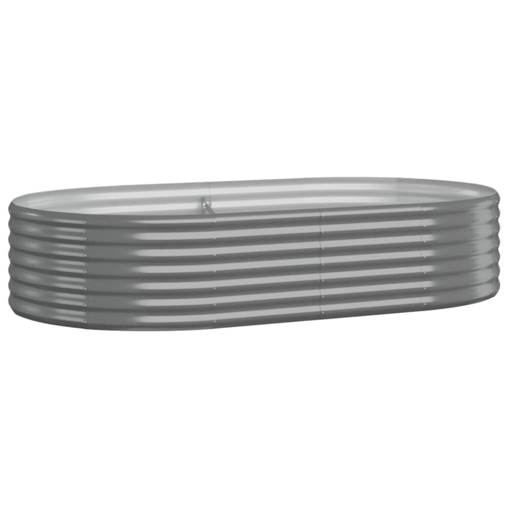 Vidaxl (Grey, 175 X 100 X 36 Cm) Garden Planter Patio Flower Pot Raised Garden Bed Powder-Coated Steel