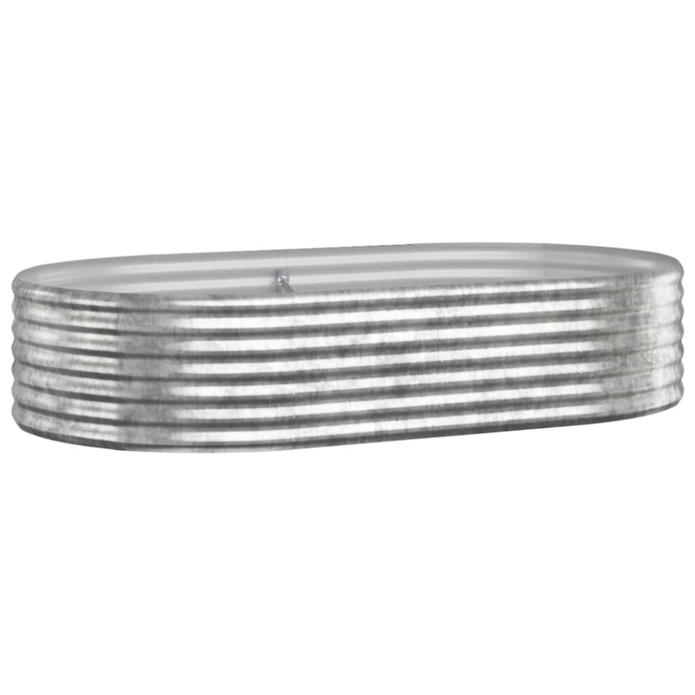 Vidaxl (, 175 X 100 X 36 Cm) Garden Planter Patio Flower Pot Raised Garden Bed Powder-Coated Steel Silver