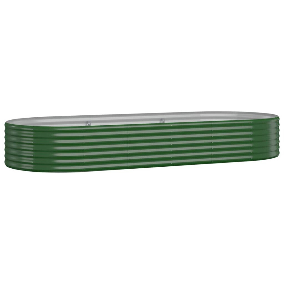 Vidaxl (Green, 249 X 100 X 36 Cm) Garden Planter Patio Flower Pot Raised Garden Bed Powder-Coated Steel
