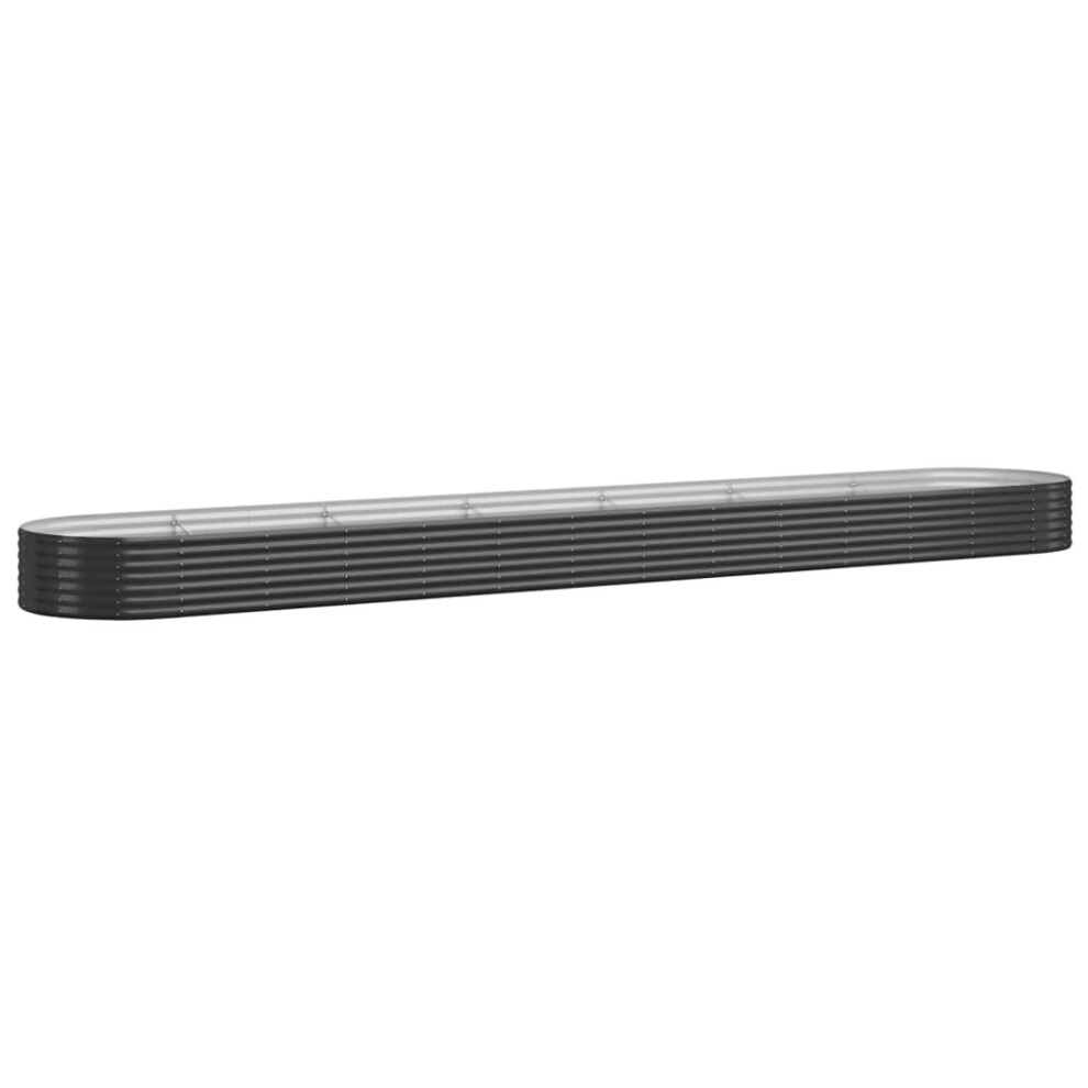 Vidaxl (, 544 X 100 X 36 Cm) Garden Planter Patio Flower Pot Raised Garden Bed Powder-Coated Steel Anthracite