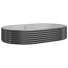 (anthracite, 214 x 140 x 36 cm) vidaXL Garden Planter Patio Flower Pot Raised Garden Bed Powder-coated Steel