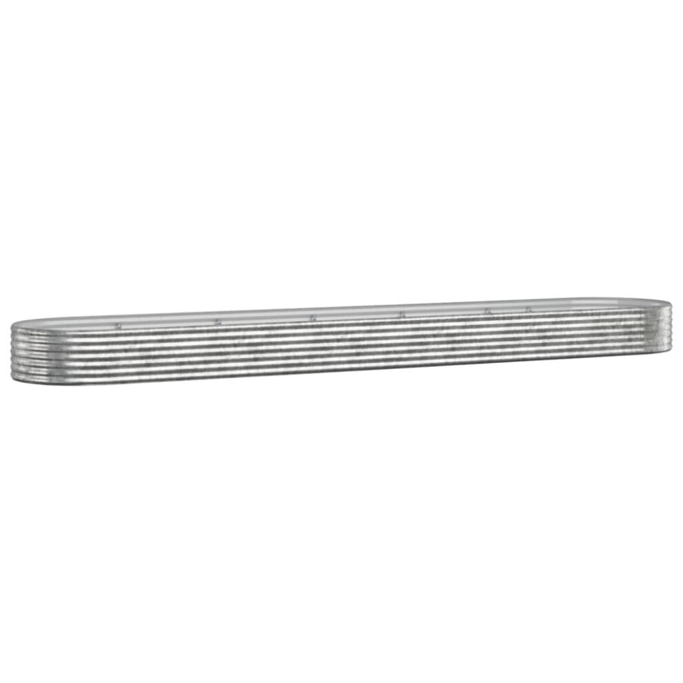 Vidaxl (Silver, 507 X 100 X 36 Cm) Garden Planter Patio Flower Pot Raised Garden Bed Powder-Coated Steel