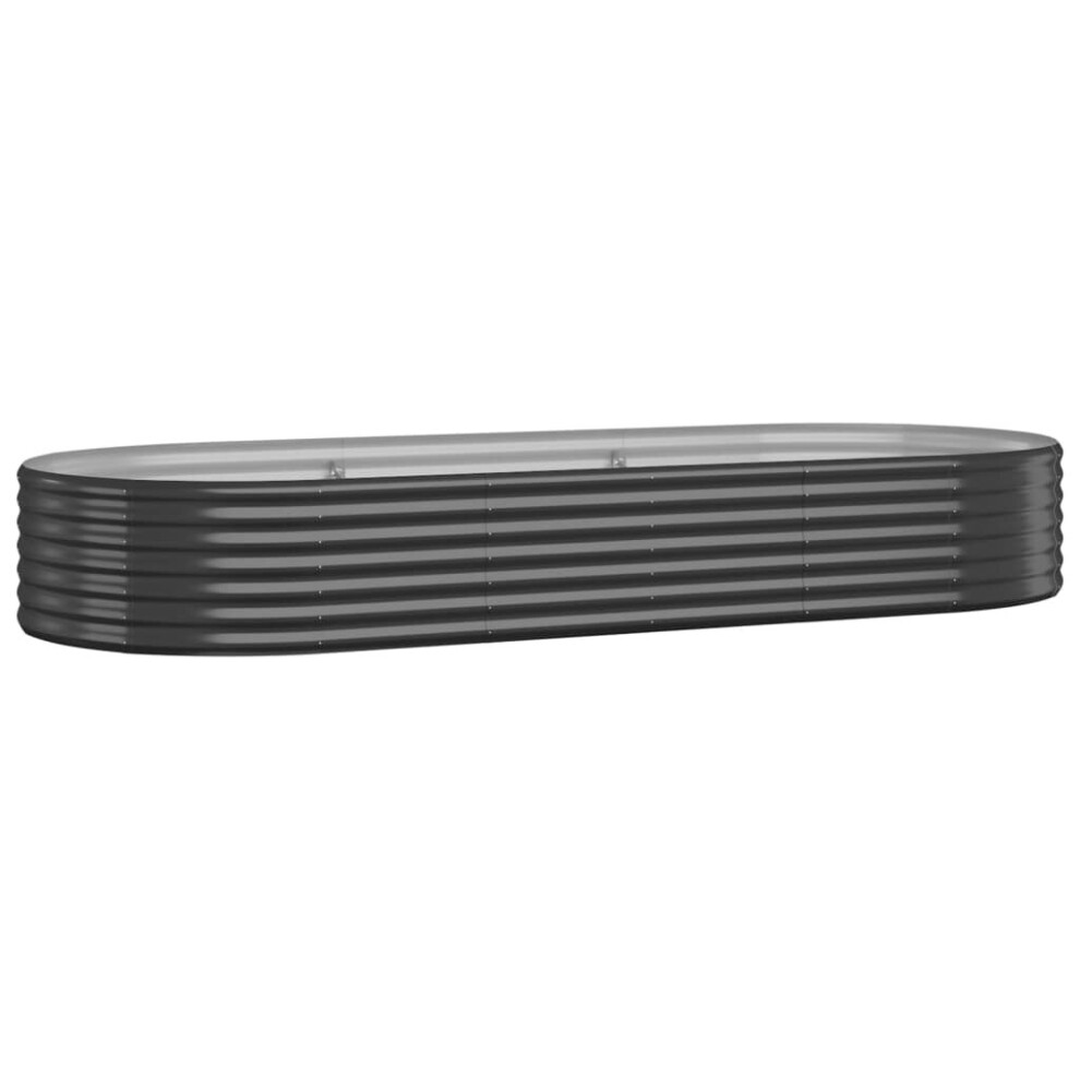 Vidaxl (Anthracite, 249 X 100 X 36 Cm) Garden Planter Patio Flower Pot Raised Garden Bed Powder-Coated Steel