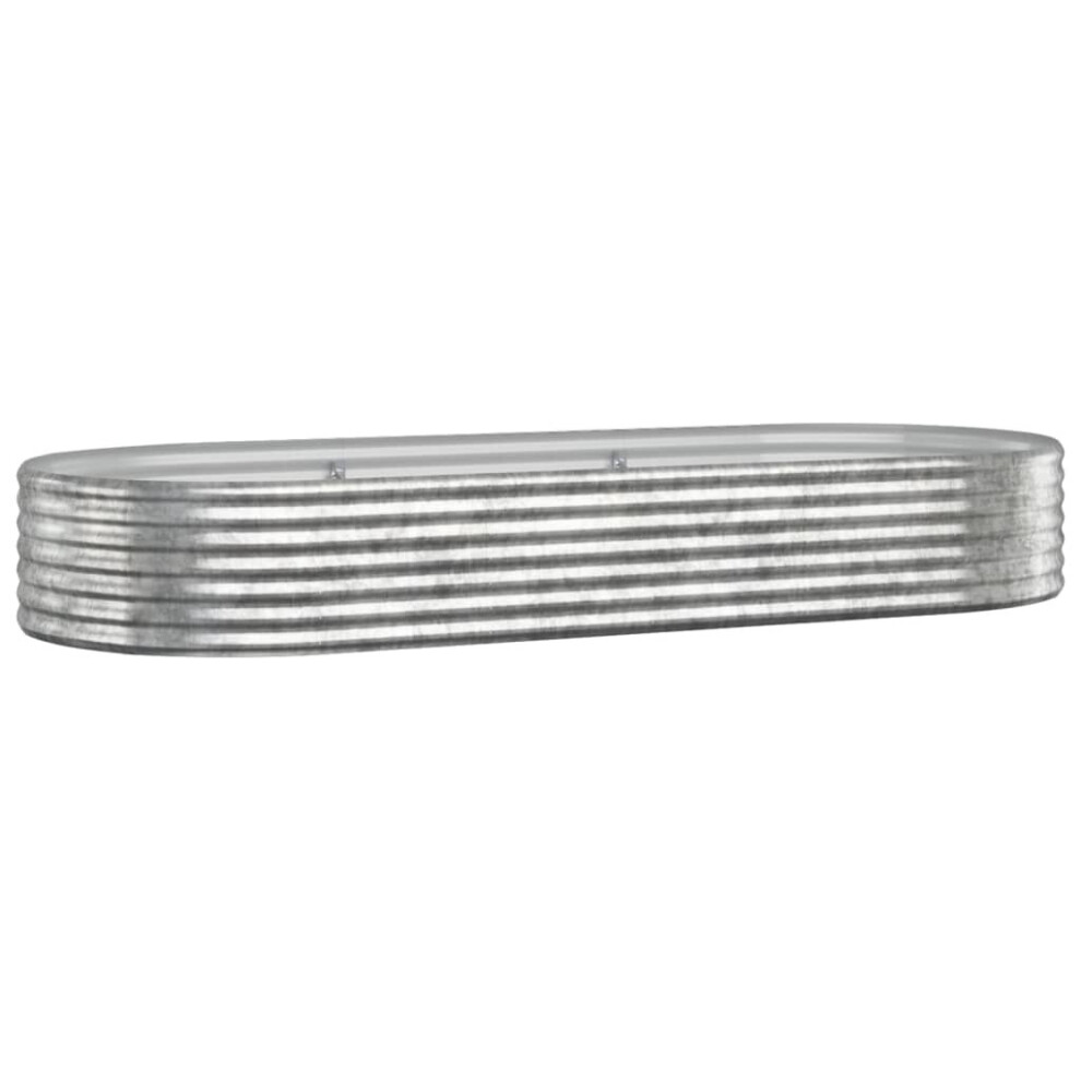 Vidaxl (Silver, 249 X 100 X 36 Cm) Garden Planter Patio Flower Pot Raised Garden Bed Powder-Coated Steel