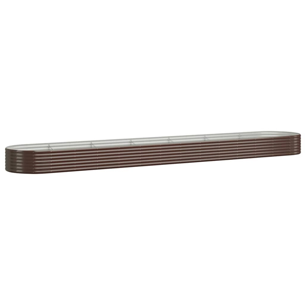 Vidaxl (, 544 X 100 X 36 Cm) Garden Planter Patio Flower Pot Raised Garden Bed Powder-Coated Steel Brown