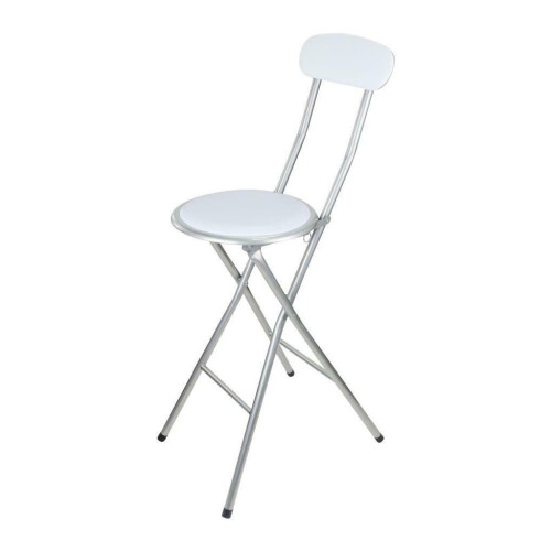 White Practical Foldable Portable Minimal Bar Stools UK Pub Cafe Home