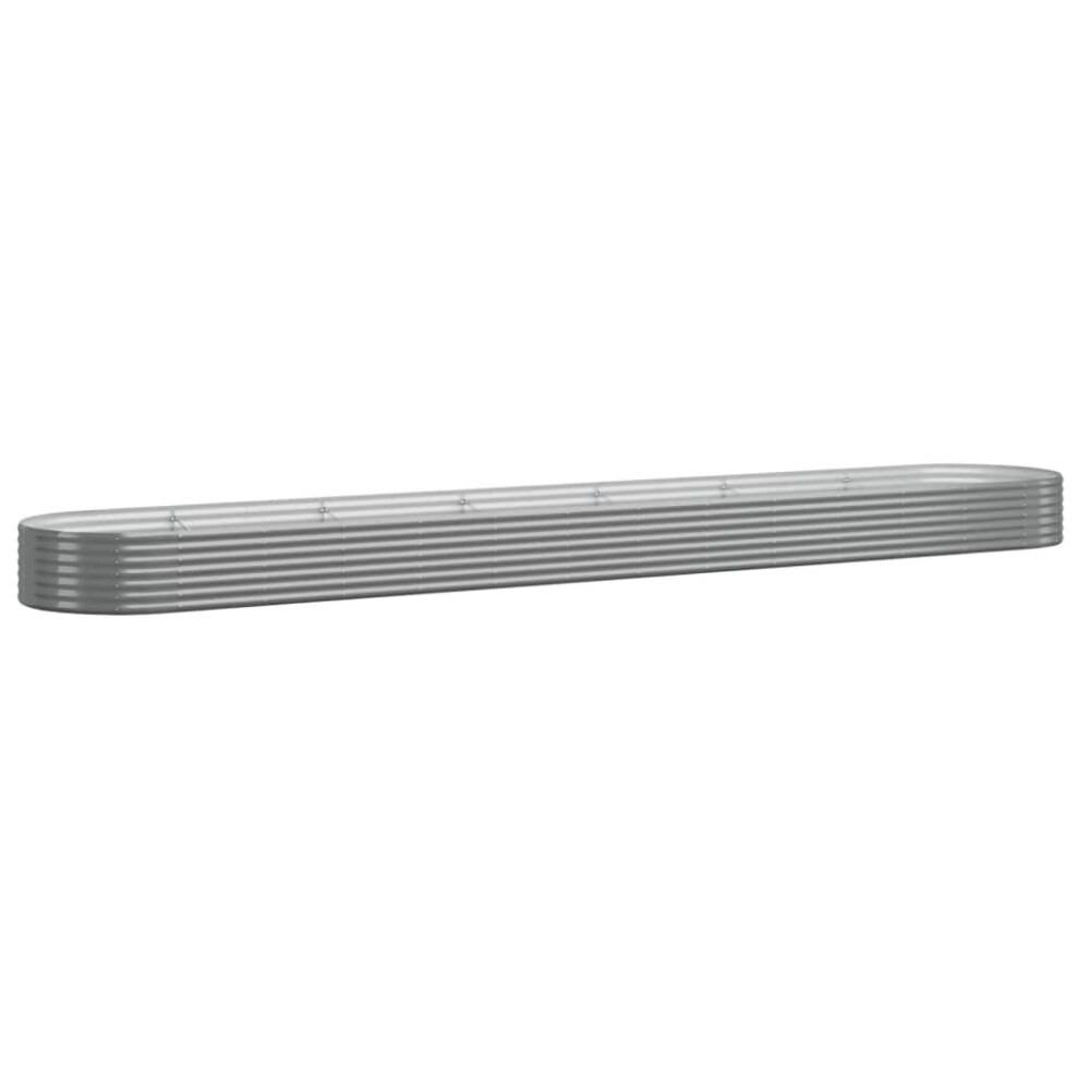 Vidaxl (, 544 X 100 X 36 Cm) Garden Planter Patio Flower Pot Raised Garden Bed Powder-Coated Steel Grey