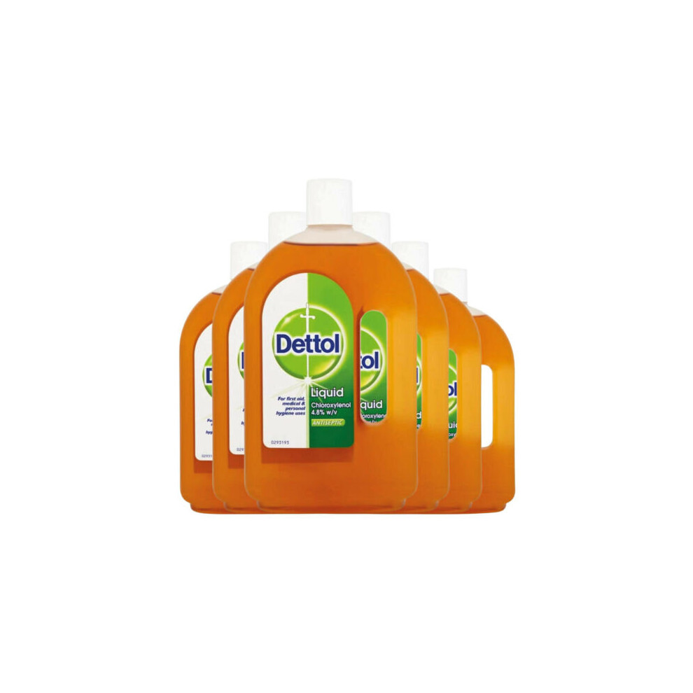 Dettol Original Liquid Antiseptic Disinfectant 750ml Large Bottle Pack of 6