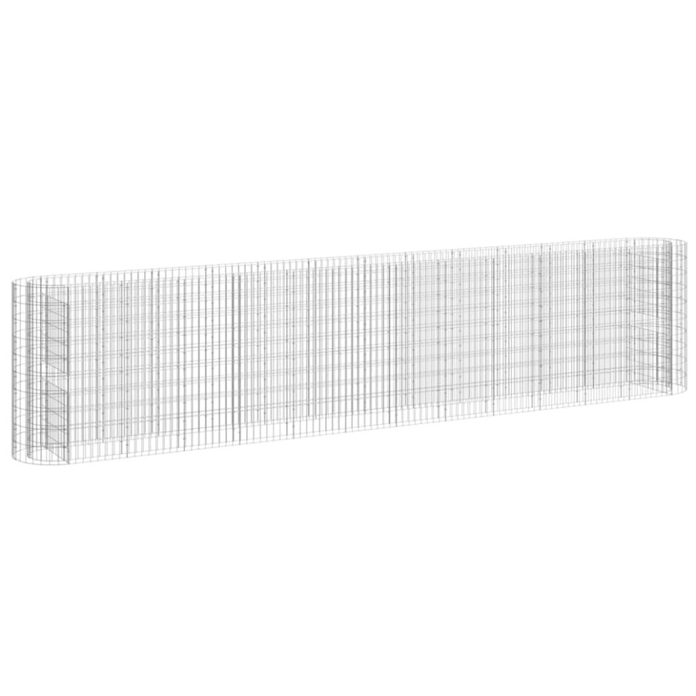 Vidaxl (470 X 50 X 100 Cm) Gabion Raised Bed Galvanised Iron Gabion Basket Flower Bed Multi Sizes
