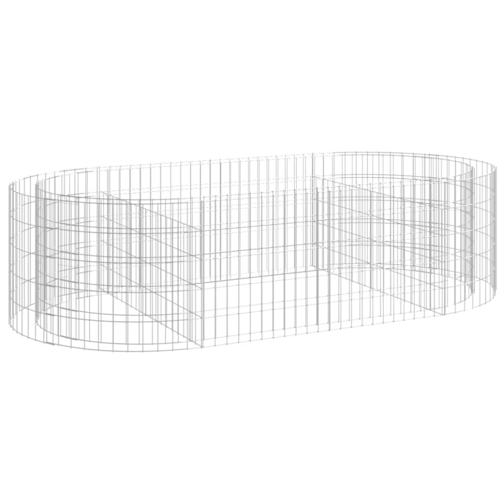 Vidaxl (200 X 100 X 50 Cm) Gabion Raised Bed Galvanised Iron Gabion Basket Flower Bed Multi Sizes