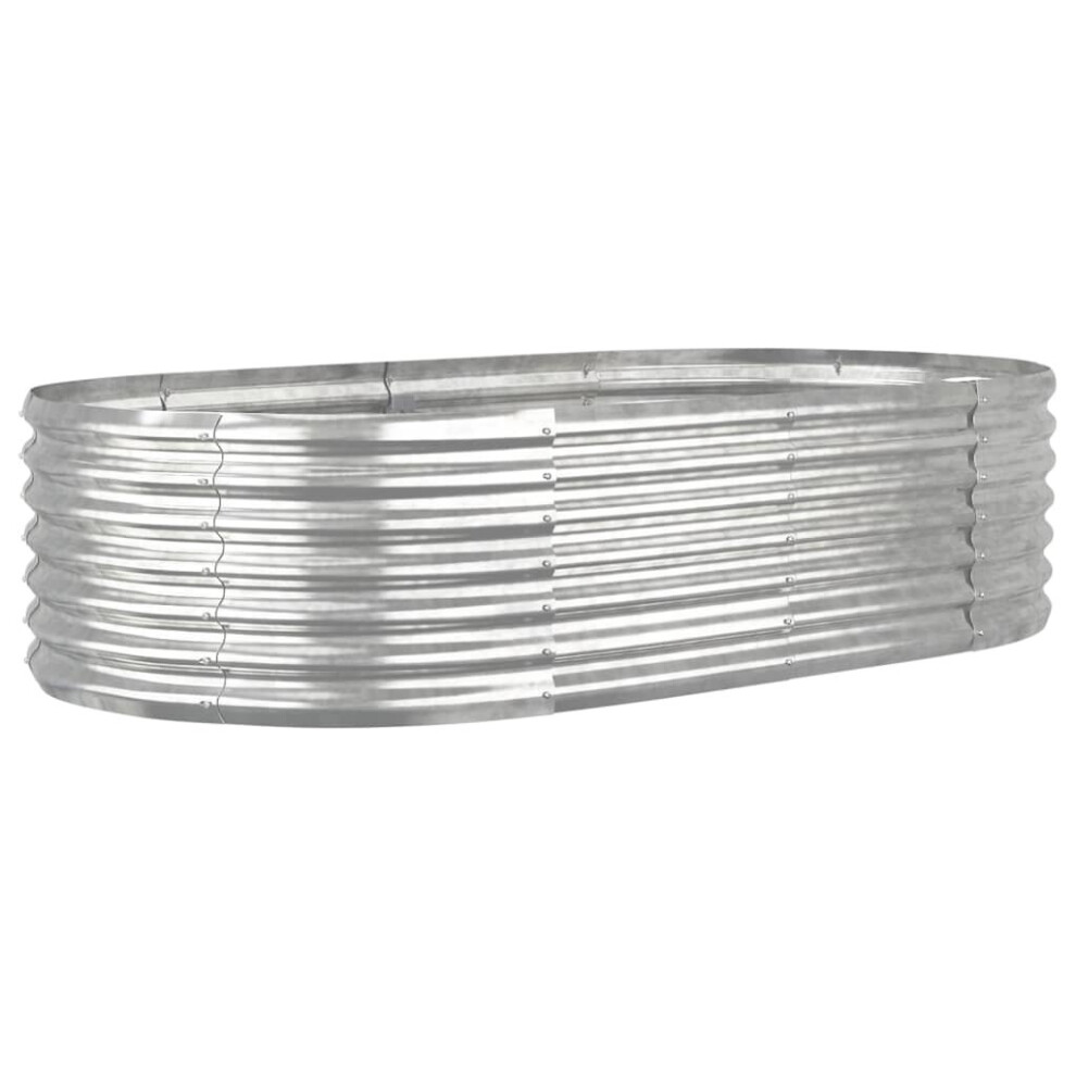 Vidaxl (Silver, 152 X 80 X 36 Cm) Garden Planter Patio Flower Pot Raised Garden Bed Powder-Coated Steel