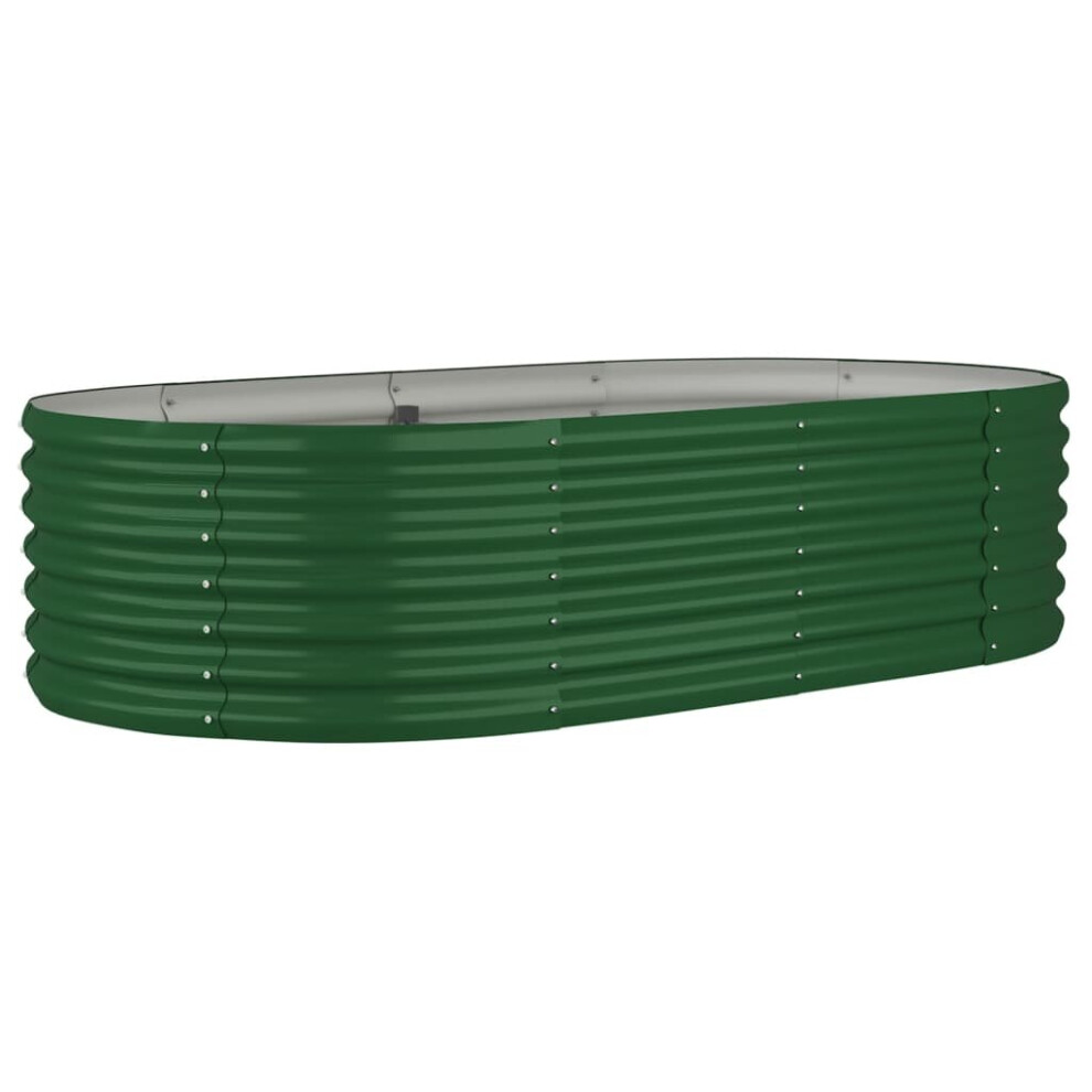 Vidaxl (Green, 152 X 80 X 36 Cm) Garden Planter Patio Flower Pot Raised Garden Bed Powder-Coated Steel