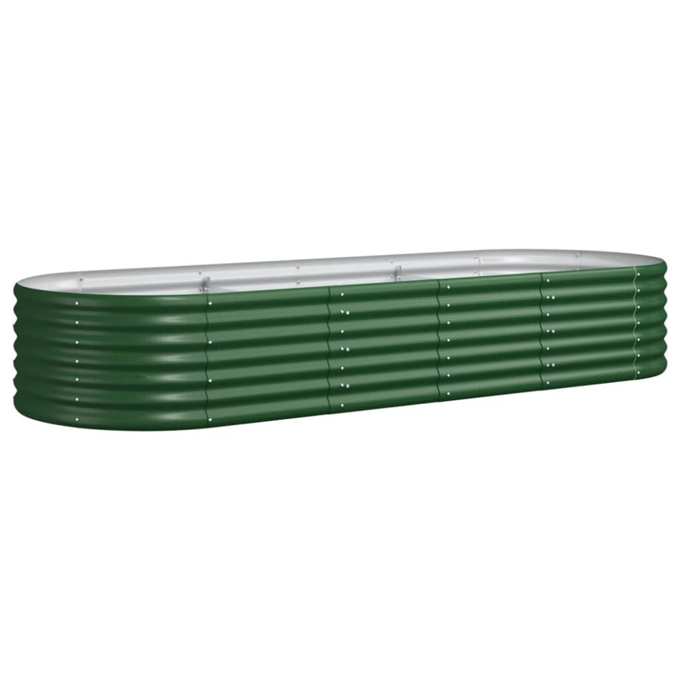 Vidaxl (, 224 X 80 X 36 Cm) Garden Planter Patio Flower Pot Raised Garden Bed Powder-Coated Steel Green