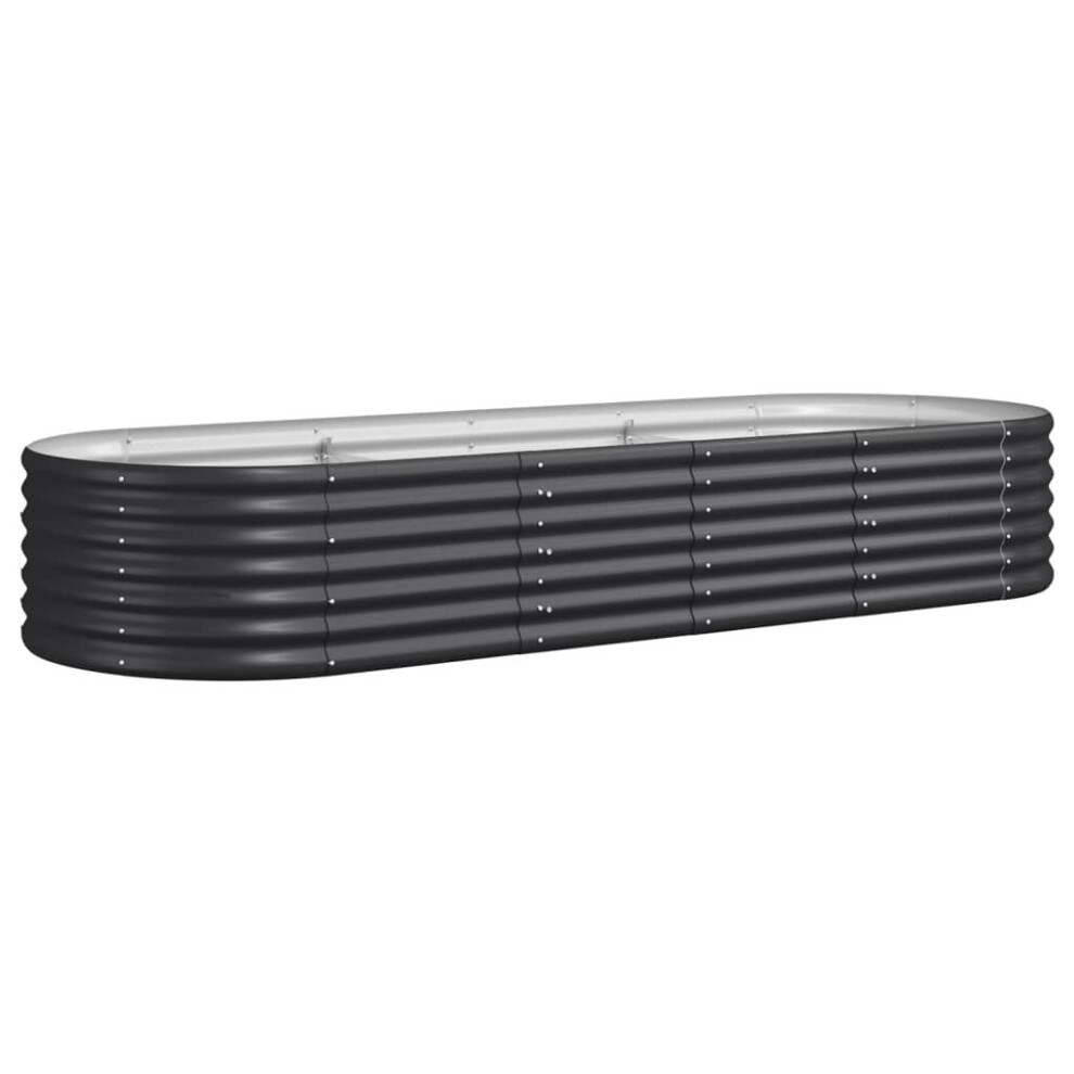 Vidaxl (Anthracite, 224 X 80 X 36 Cm) Garden Planter Patio Flower Pot Raised Garden Bed Powder-Coated Steel