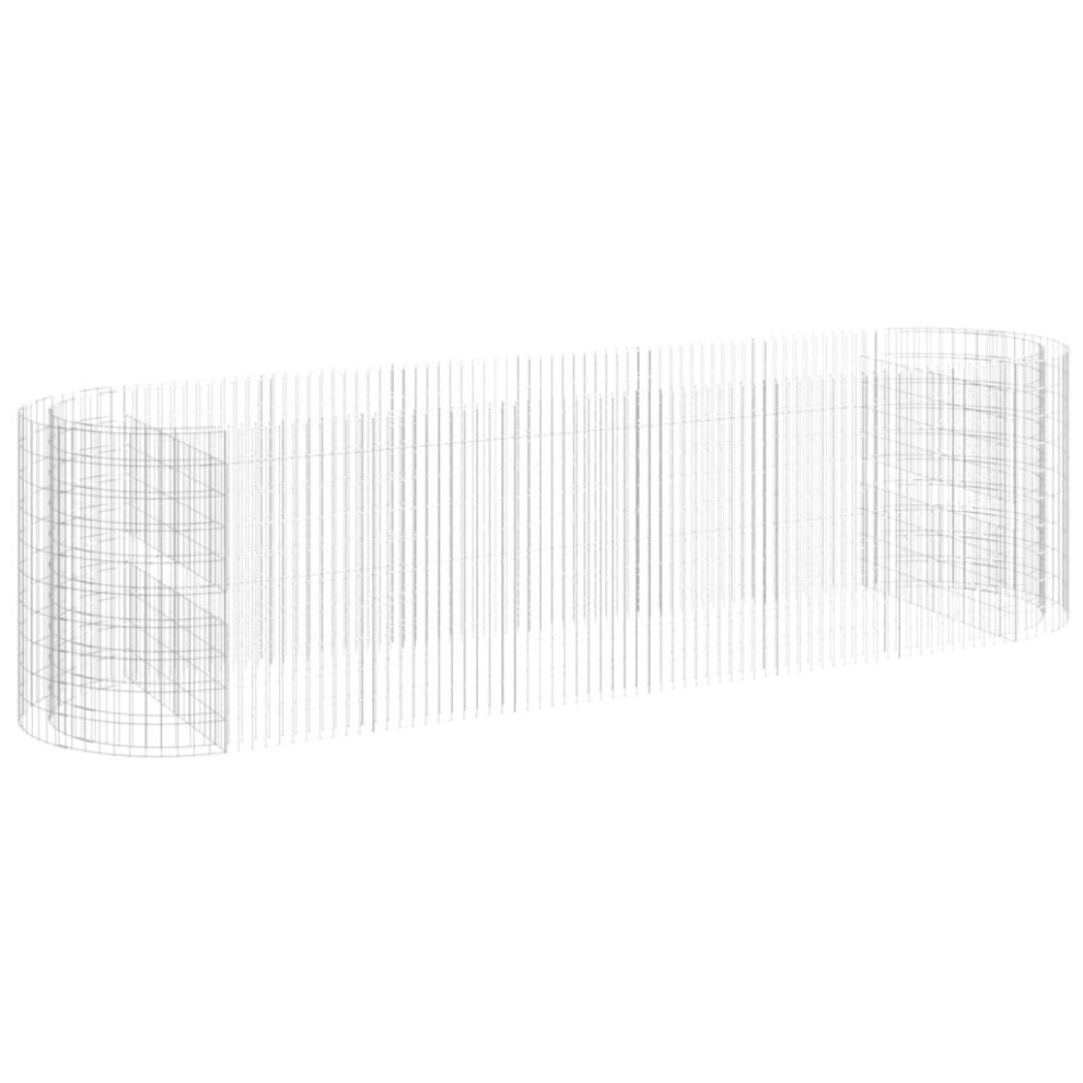Vidaxl (400 X 100 X 100 Cm) Gabion Raised Bed Galvanised Iron Gabion Basket Flower Bed Multi Sizes