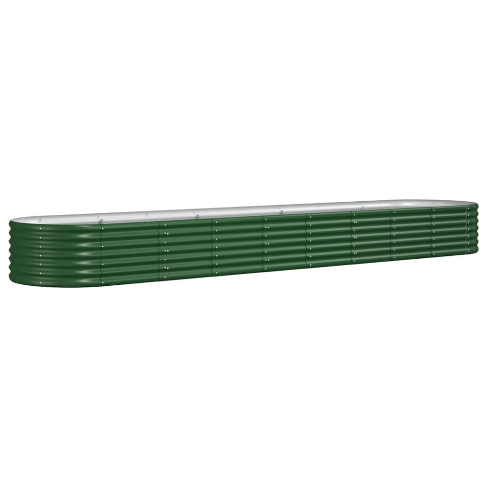 Vidaxl (, 368 X 80 X 36 Cm) Garden Planter Patio Flower Pot Raised Garden Bed Powder-Coated Steel Green