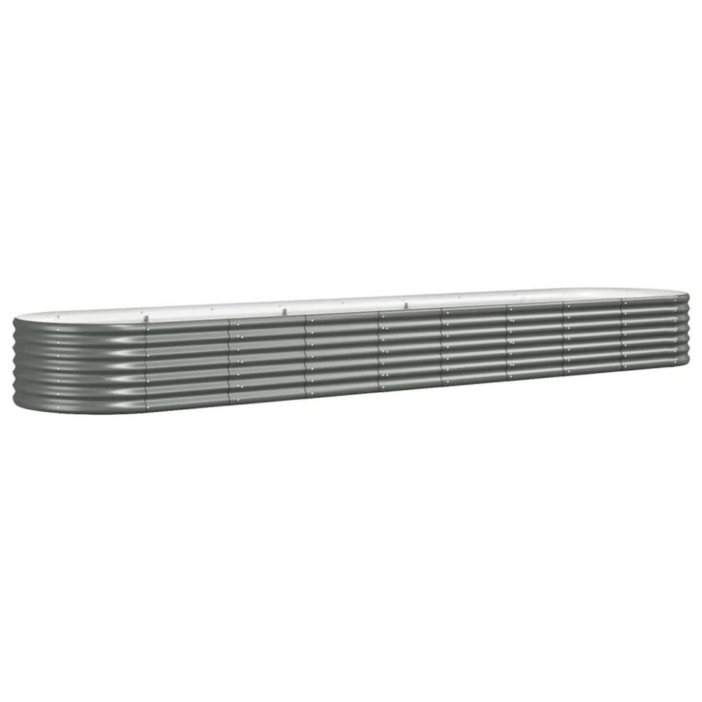 Vidaxl (, 368 X 80 X 36 Cm) Garden Planter Patio Flower Pot Raised Garden Bed Powder-Coated Steel Grey