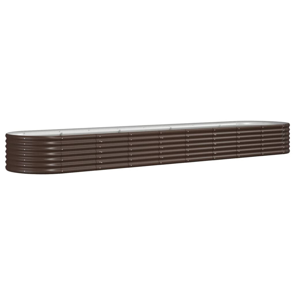 Vidaxl (, 368 X 80 X 36 Cm) Garden Planter Patio Flower Pot Raised Garden Bed Powder-Coated Steel Brown