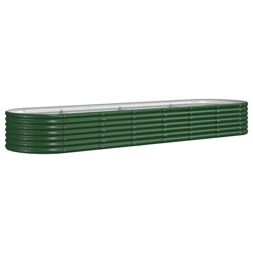 Vidaxl (Green, 296 X 80 X 36 Cm) Garden Planter Patio Flower Pot Raised Garden Bed Powder-Coated Steel