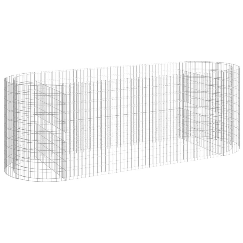 Vidaxl (300 X 100 X 100 Cm) Gabion Raised Bed Galvanised Iron Gabion Basket Flower Bed Multi Sizes