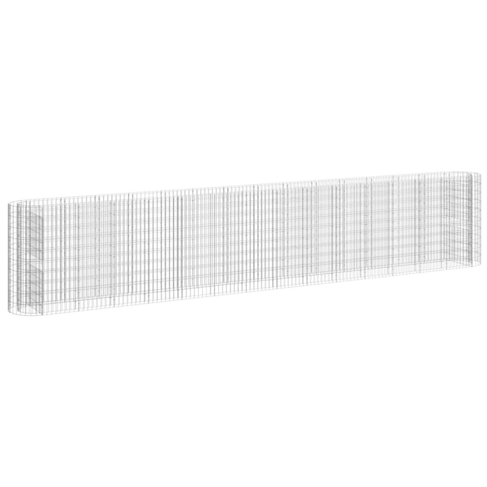 Vidaxl (540 X 50 X 100 Cm) Gabion Raised Bed Galvanised Iron Gabion Basket Flower Bed Multi Sizes