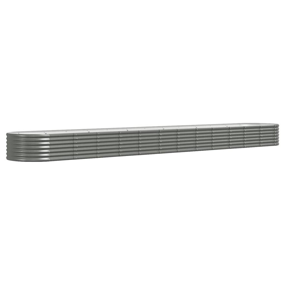 Vidaxl (, 512 X 80 X 36 Cm) Garden Planter Patio Flower Pot Raised Garden Bed Powder-Coated Steel Grey