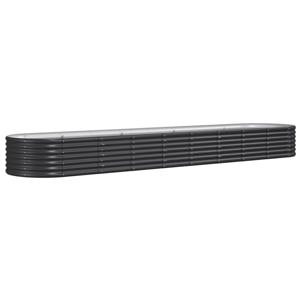 Vidaxl (, 368 X 80 X 36 Cm) Garden Planter Patio Flower Pot Raised Garden Bed Powder-Coated Steel Anthracite