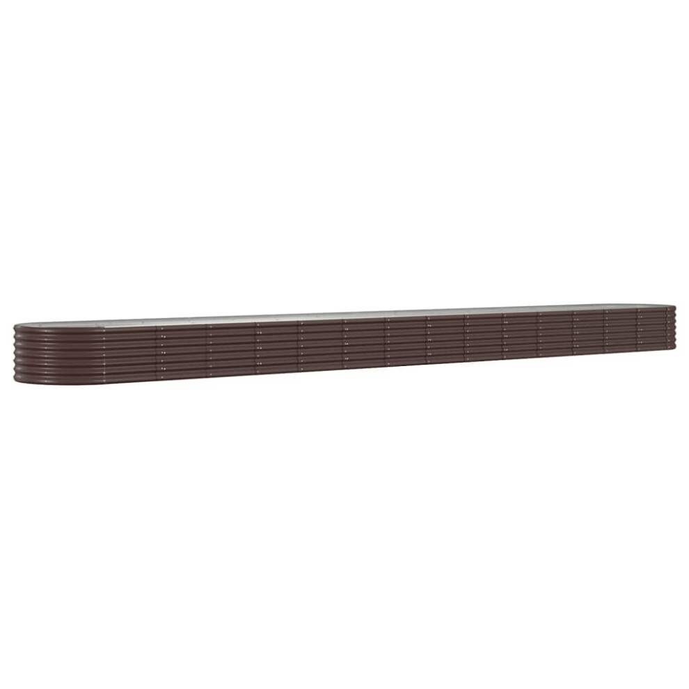 Vidaxl (, 620 X 80 X 36 Cm) Garden Planter Patio Flower Pot Raised Garden Bed Powder-Coated Steel Brown