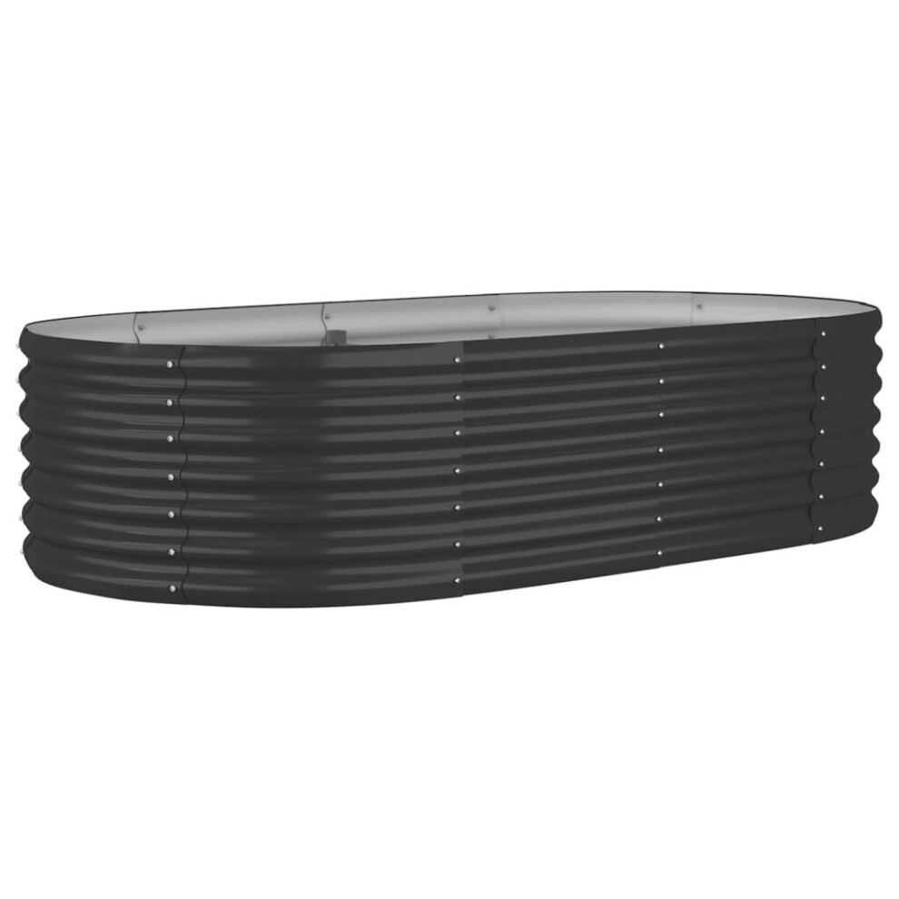 Vidaxl (, 152 X 80 X 36 Cm) Garden Planter Patio Flower Pot Raised Garden Bed Powder-Coated Steel Anthracite